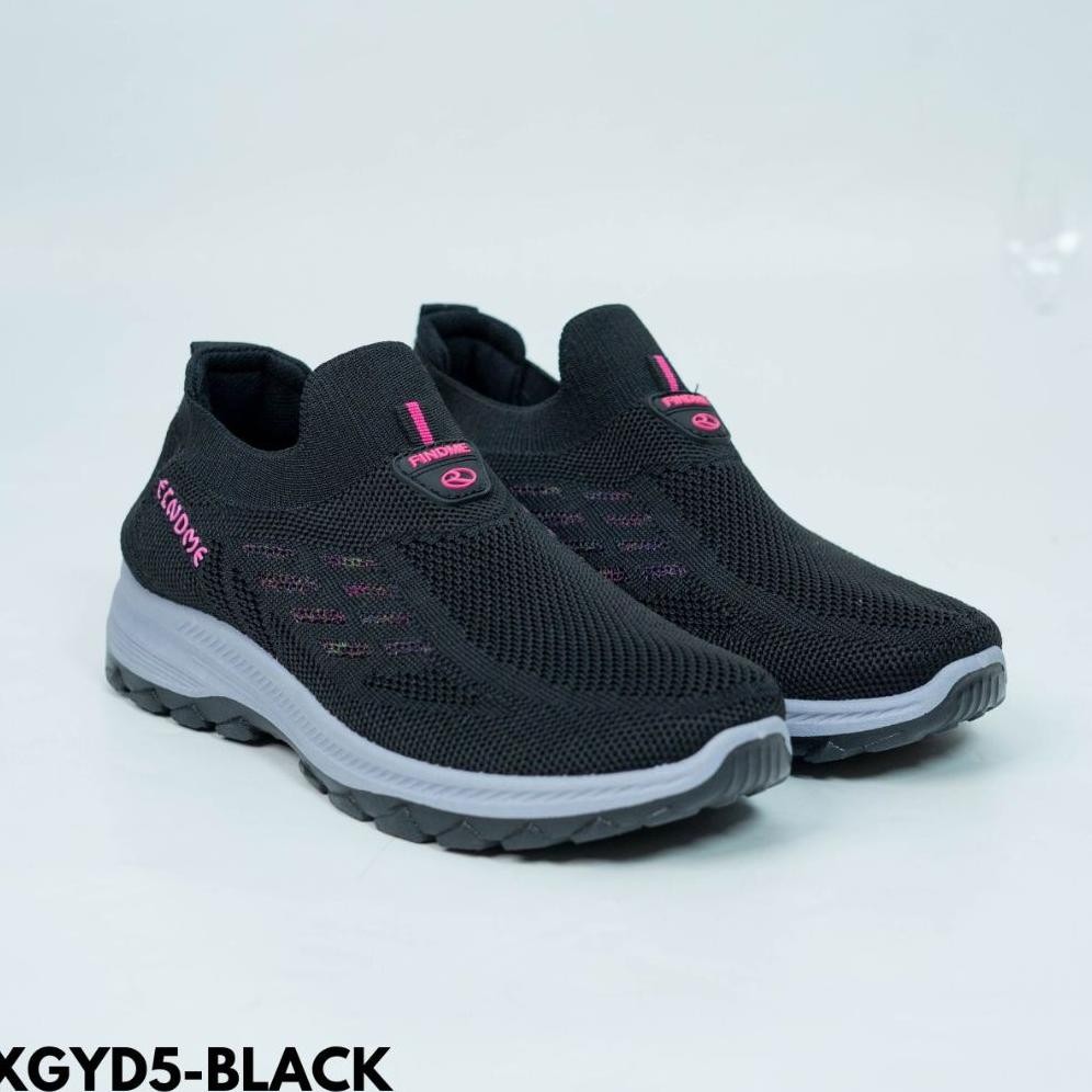 Ready Gypsy - Sepatu Wanita Tanpa Tali Bahan Rajut Sneakers Cewek Sport Olahraga Xgyd5