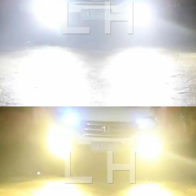 . Lampu Foglamp H3 LED COB Dual Color Kuning dan Putih