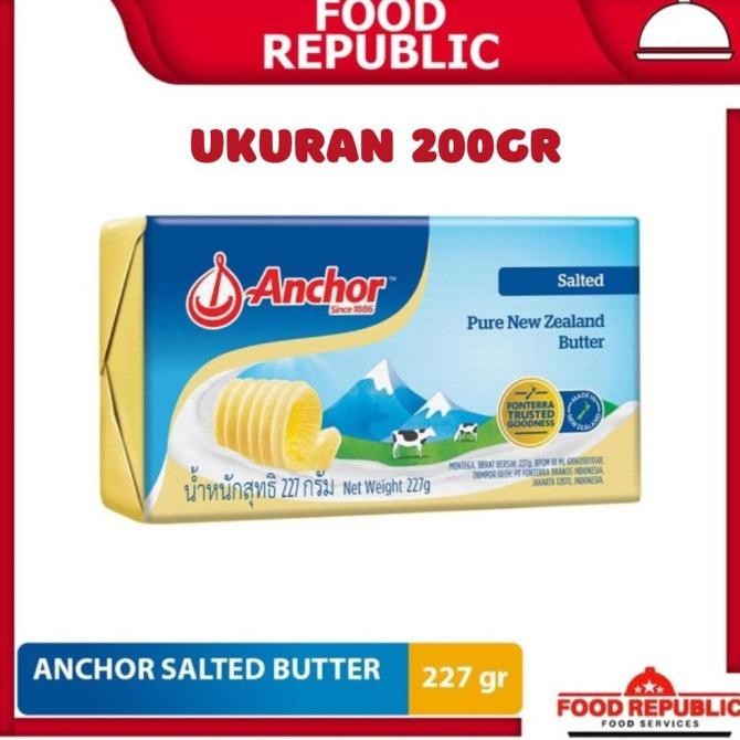 

[Ready/Spesial] Salted Butter Anchor 227 Gr Halal Mentega Asin Premium Import [Terlaris&Recommended]