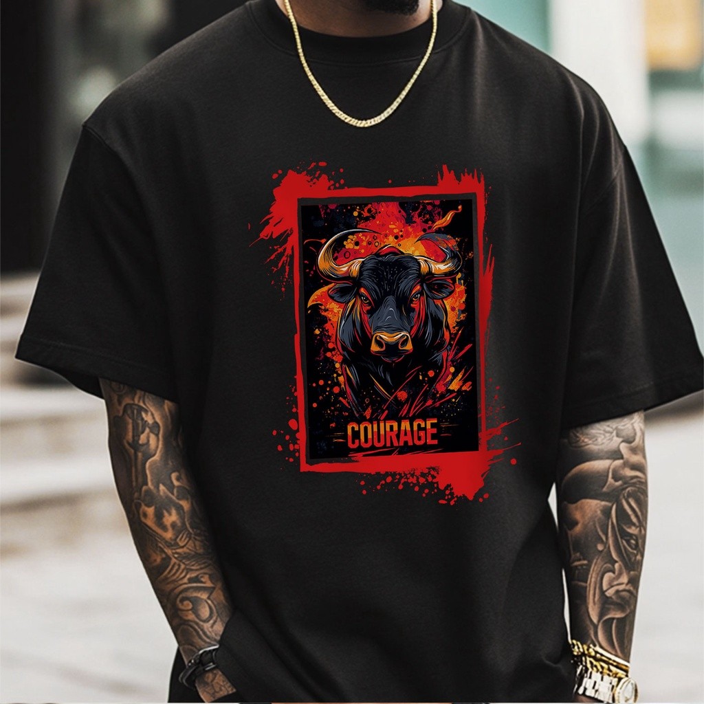 TenangMurah Kaos Oversize Wanita Baju ︱kaos lucu wanita︱Banteng Berapi