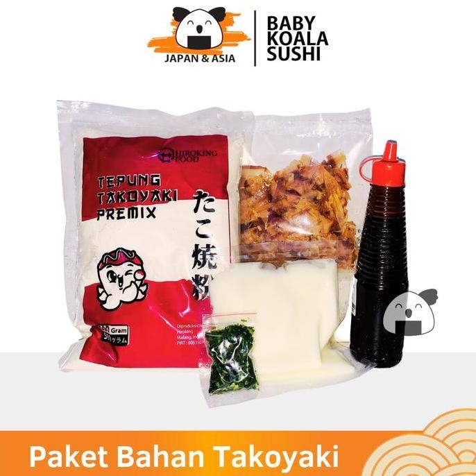 

Terlaris Paket Takoyaki Komplit | Tepung Premix, Katsuobushi, Saus Tako, Aonori