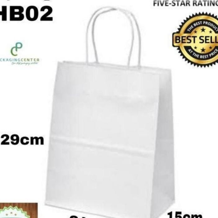 

R Bag Kraft Putih L Hb02 Tas Kertas Goodie Bag Ping Bag
