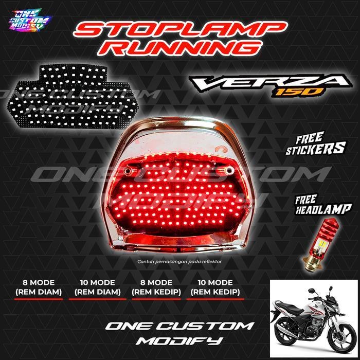 Stoplamp Running Cb150 Verza Lampu Rem Led Belakang 8 & 10 Mode Variasi Motor One Custom Modify Orig