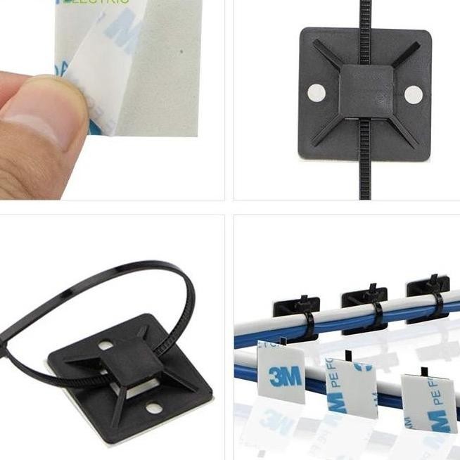 

Tie Mount 30x30 Cabel Tie Mount Klem Kabel Tempel Dinding 3M Klip Kabel Self Adhesive Cabel Pengikat Kabel (1 Pack)