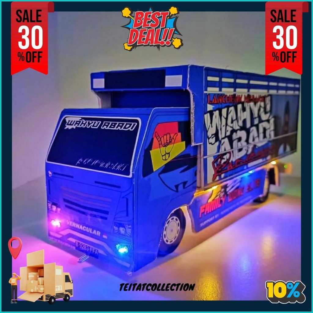 Promo Miniatur Truk Oleng Murah Bisa Belok Kanan Kiri Dan Di Lapisi Stiker Dan Lampu Kedap Kedip Cod