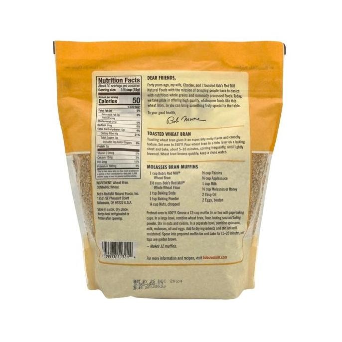 

Sale Bob'S Red Mill Wheat Bran 454Gr (Kulit Halus Gandu Utuh) Seed Brown