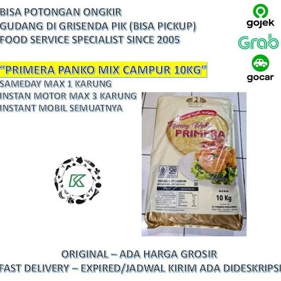 

Terlaris Tepung Roti Primera Panko Mix Breadcrumbs Panir 10 Kg Horeka Gojek