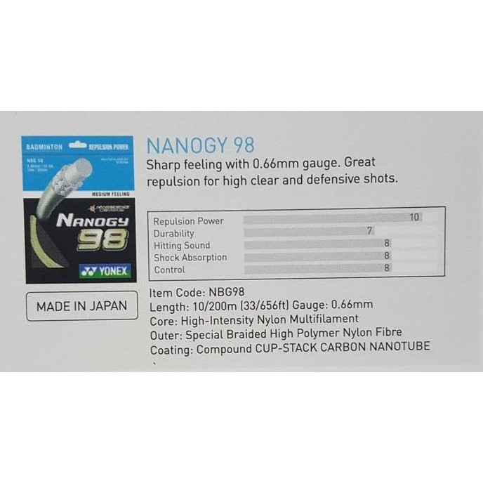 SENAR BADMINTON - YONEX NANOGY 98 SP - ORIGINAL