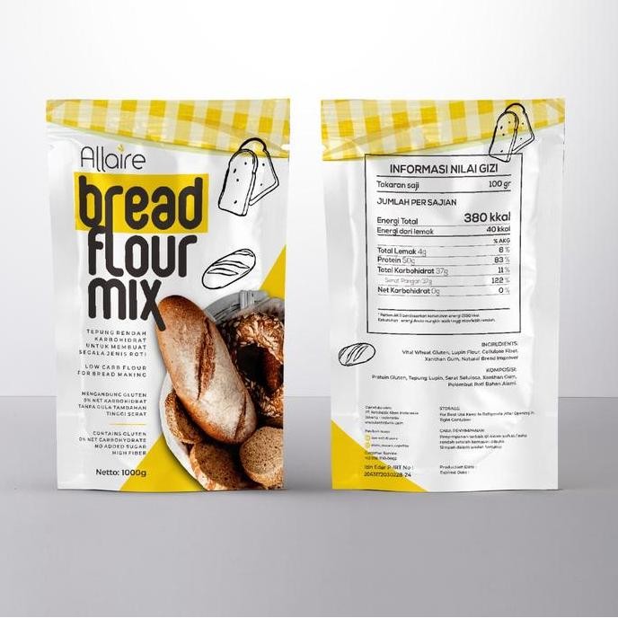 

Terlaris Tepung Keto Khusus Roti 1Kg Allaire Bread Flour Mix