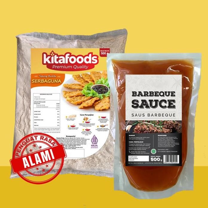 

Terlaris Paket Collab Tepung Serbaguna Kitafoods 500Gr X Bbq Sauce 500Gr Selerafood