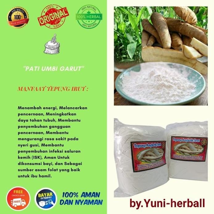 

Terlaris Tepung Irut Asli#Pathi Angkrik Garut#Tepun Umbi Sagu Garut#Gluten@1Kg