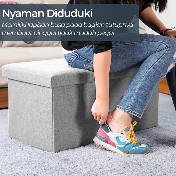 

Terlaris Sofa Kotak Kayu Taffhome Tempat Penyimpanan Barang Lipat Foldable Storage