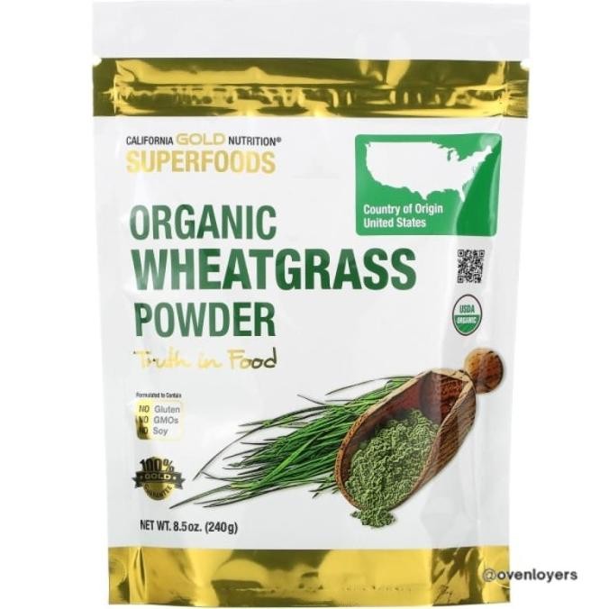 

California Gold Nutrition Organic Wheat Grass Powder 240 G