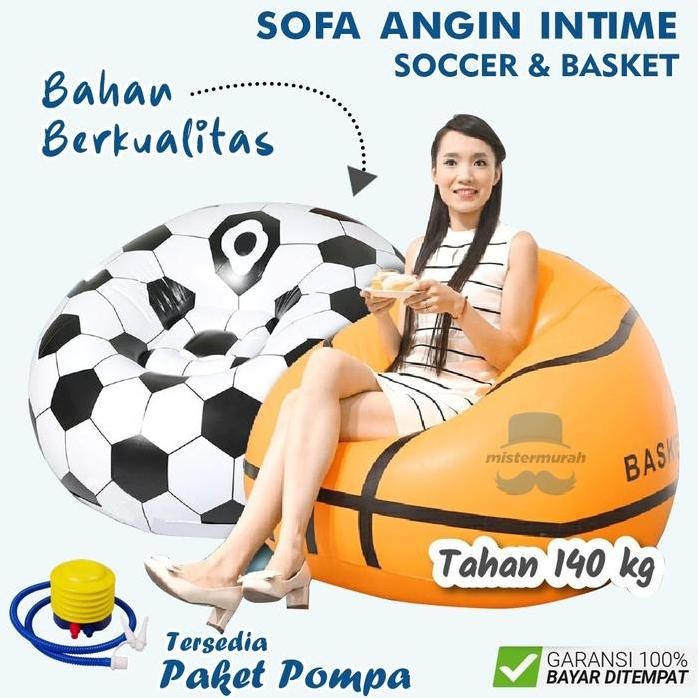 

Terlaris Sofa Angin Intime Jumbo Basket Bola Kursi Santai Tiup Soccer Air Bed