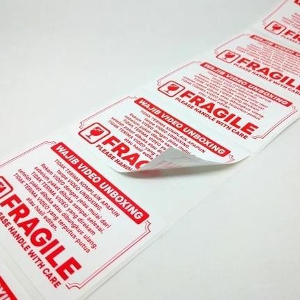 

KA Sticker Fragile/ Label Wajib/ Video Unboxing /Stiker Pengiriman Online Shop 7 x 5 (1 roll 500 pcs)