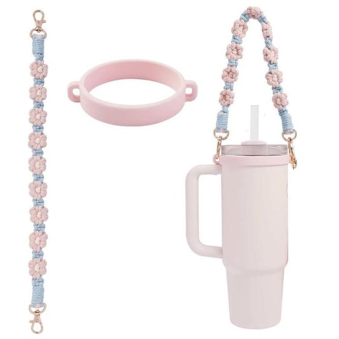 Gantungan Botol Tumbler Stanley Tali Jinjing Bunga Gantung Pegangan Jinjingan Lucu Hiasan Aksesoris 