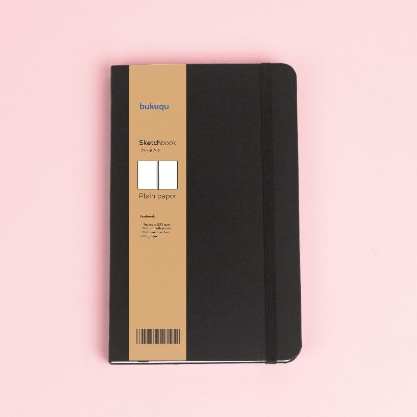 

LINDU bukuqu Sketchbook A5 200 gsm Hardcover - Portrait - Notebook gambar/ Lukis/ Cat Air tebal