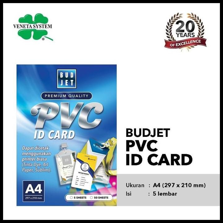

Terlaris Kertas Budjet Pvc Bahan Id Card Instan A4 Isi 5 Lembar Good Quality