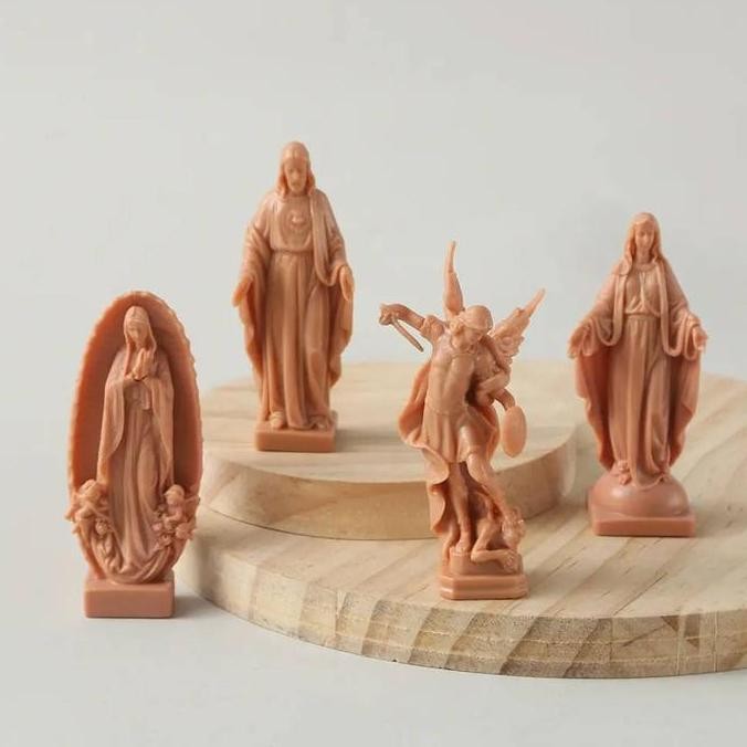 Ready...Ready...Ready...] Patung Pajangan Rohani Antique Mungil Santo Mikhael Tuhan Yesus Bunda Mari
