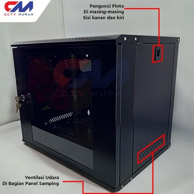 Wallmount Rack Server 9U, Rak Server Single Door 9U