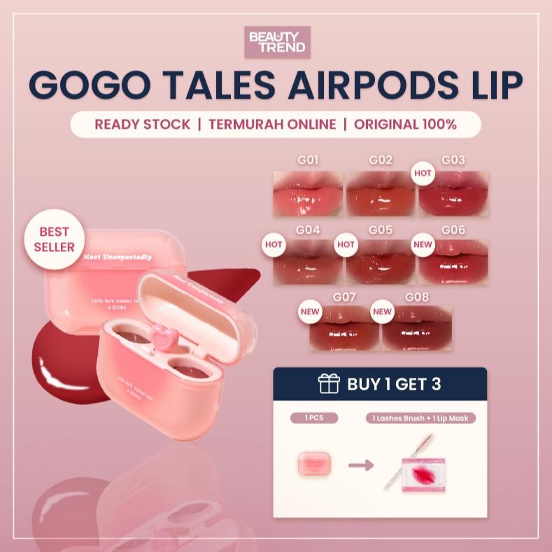 [READY ORI] Gogo Tales AirPods Lip Gogo Tales Cloud Sense Lip Cream Gogo Tales Lip Gloss Lip GT621