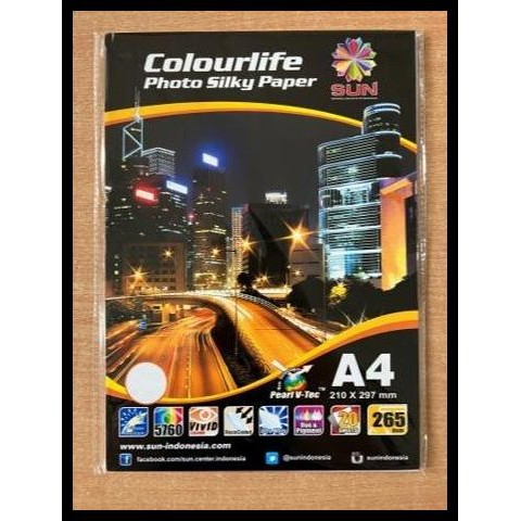 

Terlaris Kertas Foto Sun Colourlife Photo Silky Paper A4 265Gsm Good Quality