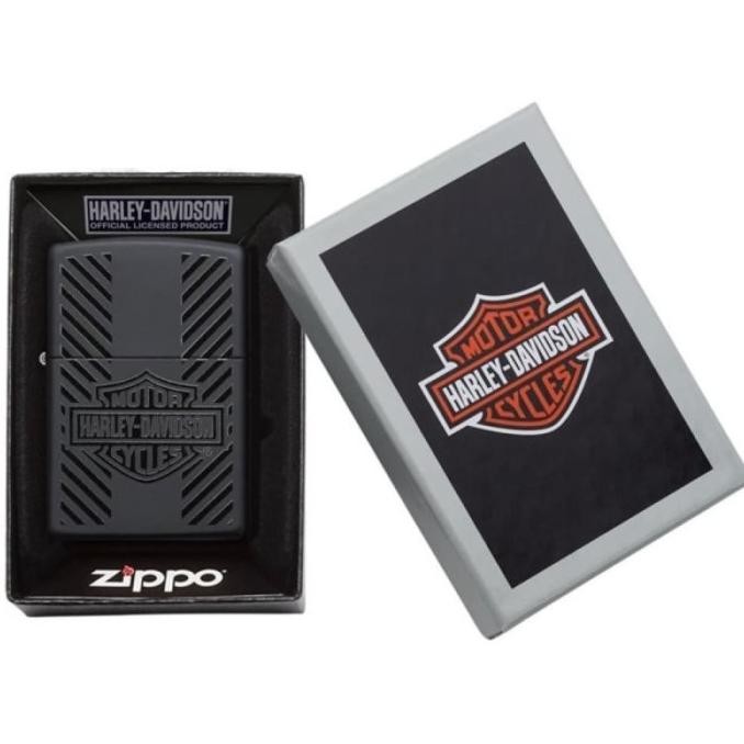 Zippo Original Harley Davidson Classic Logo Black Mate Logo 49174 Harga Khusus