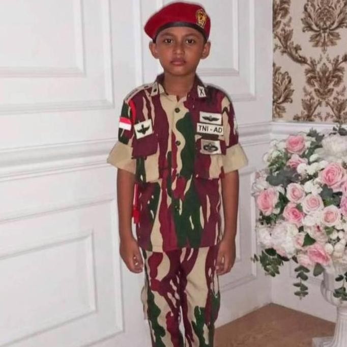 Tersedia Baju kostum komando Baju karnaval anak loreng komando Bonus Mainan Fashion