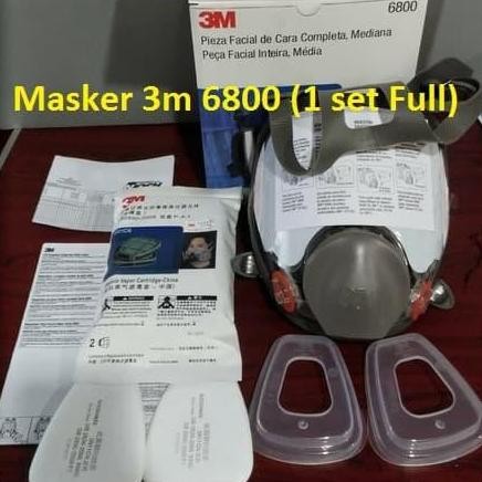 3M Masker Reusable full Face Mask Respirator 6800