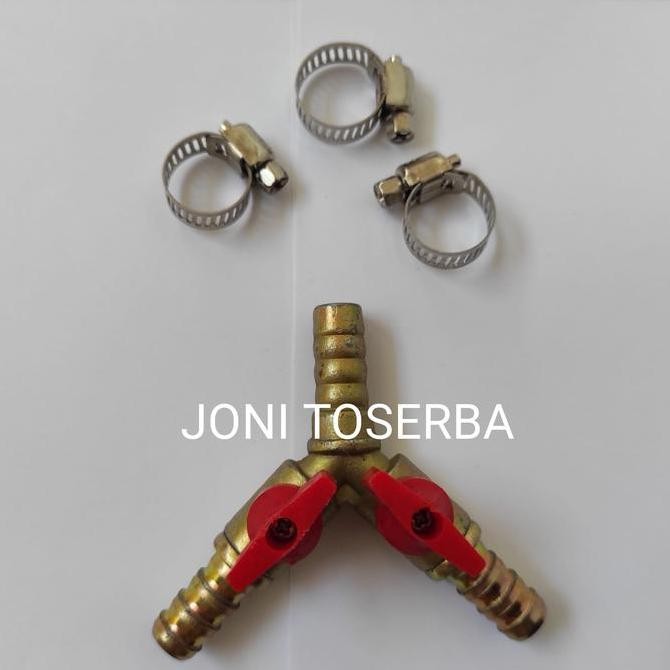 Sale Nepel Sambungan Selang Lpg  Y Cabang 3 Dengan Stop Kran