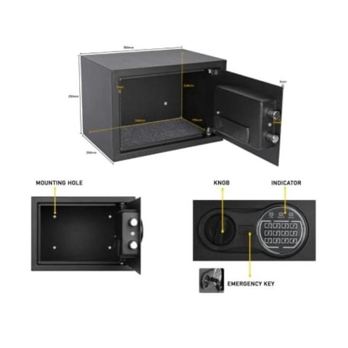 Terjangkau Brankas Kecil Digital Krisbow Brankas Besi Safe Box 35 X 25 X 25 Cm
