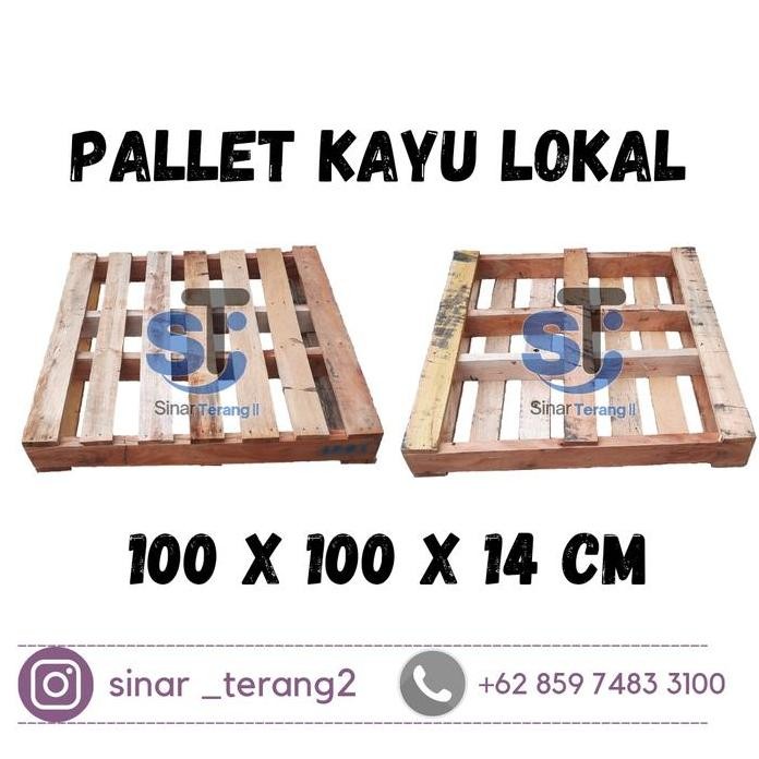 

ready !!! Palet Kayu Lokal 100x100x14cm Palet Gudang Tatakan Barang Anti Rayap