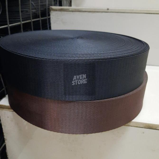 Webbing nylon 5 cm motif herringbone (per roll / 45 m). webbing panah