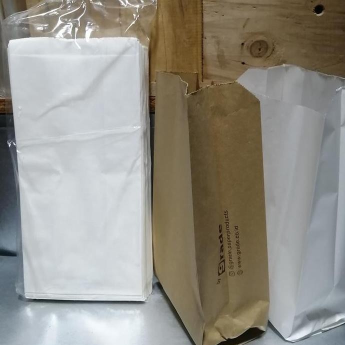 

ready Kantong kertas / kantong kertas roti / paper bag isi 100pcs