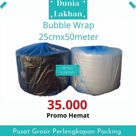 

ready Bubble Wrap 25cm x 50m hitam & Putih