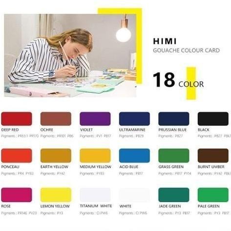 

ready !!! Miya Himi Gouache Paint Set 18/24 Warna 30ml Cat Untuk Cat Air Perlengkapan Seni Murid Pen Stationery