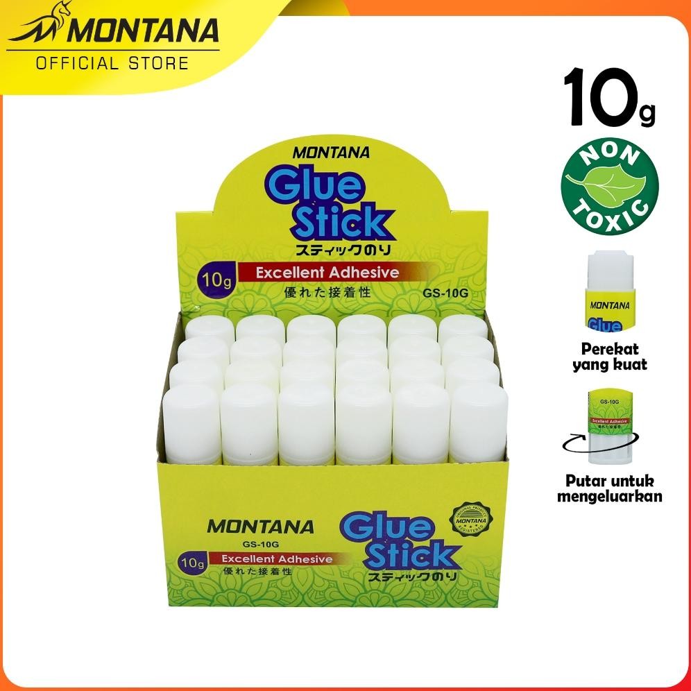 

MONTANA Glue Stick Lem Batang 10g Excellent Adhesive Perekat Serbaguna GS-10 /BOX