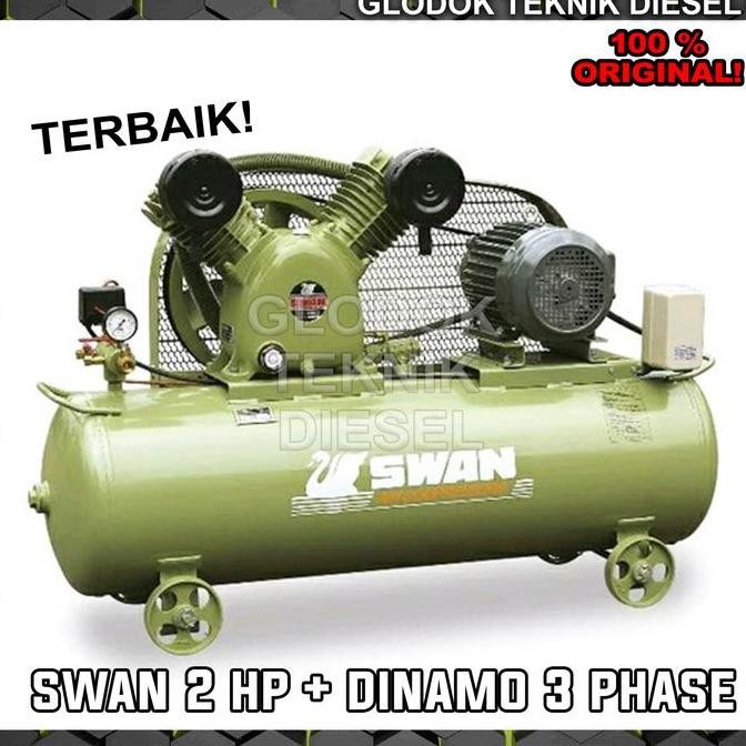 Sale Swan Kompresor 2 Hp + Dinamo Motor 3 Phase Elektromotor 202 Terbaik