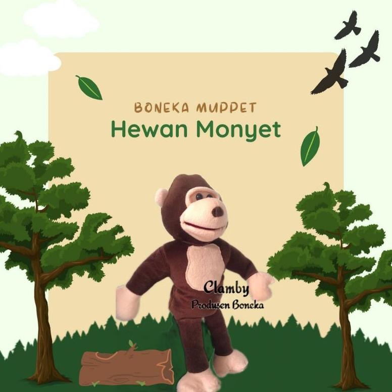 Hot Sale Terbaru Ik69 Peraga Dongeng|Hand Puppet Boneka Tangan Muppet 50Cm Monyet Gorilla Monyet Ber