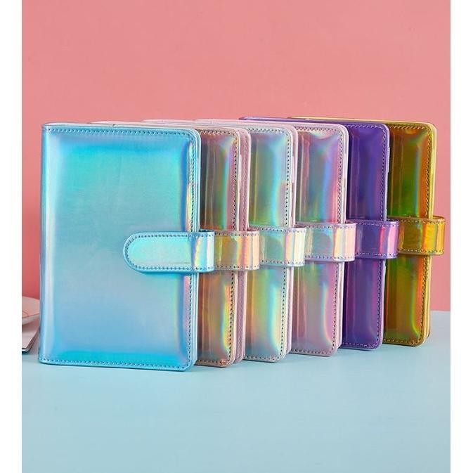 

Premium Binder Kulit Sintetis Budgeting Hologram A6 6 Lubang Keuangan Tabungan Aesthetic Pengunci Magnet Prermium