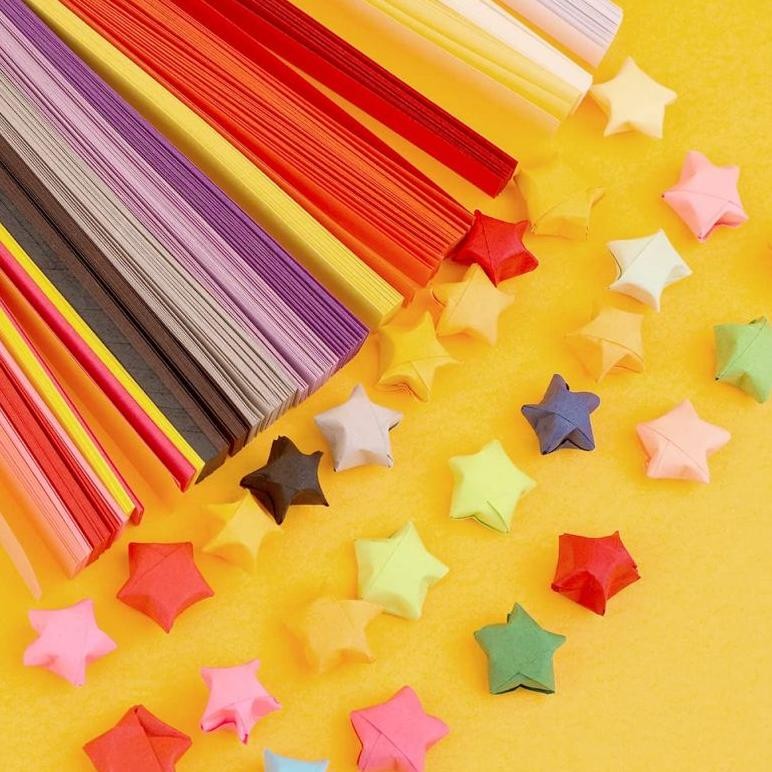 

Promo 540Pcs Kertas Origami Bintang 27Colors Origami Star Paper Diskon