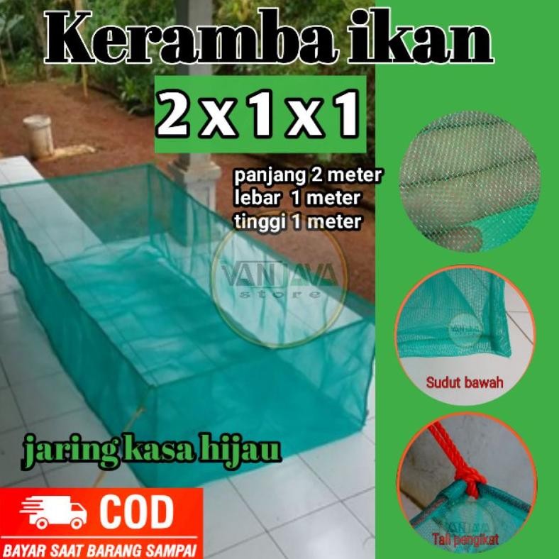 READY STOCK Jaring kerambah ikan nila 2x1x1 keramba siap pakai jaring sortir ikan