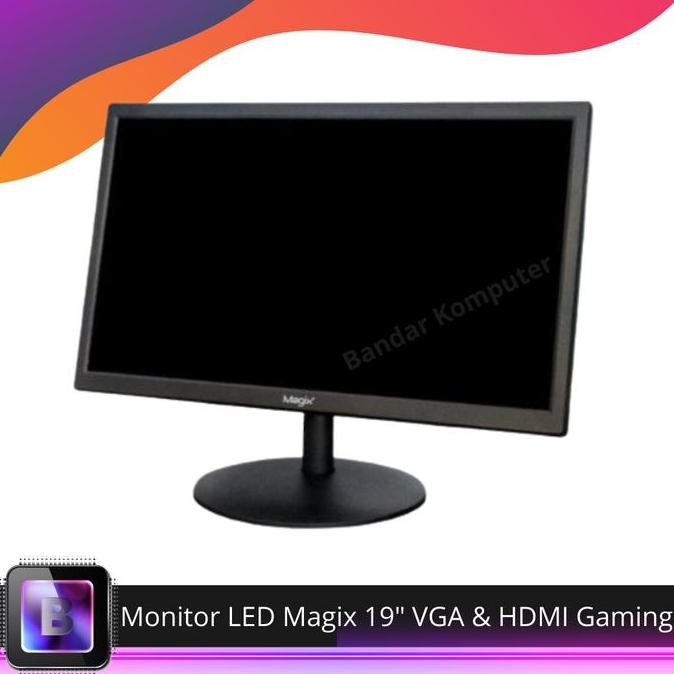 Premium Monitor LED Magix 19 VGA & HDMI Gaming Resmi Murah 19 Inch
