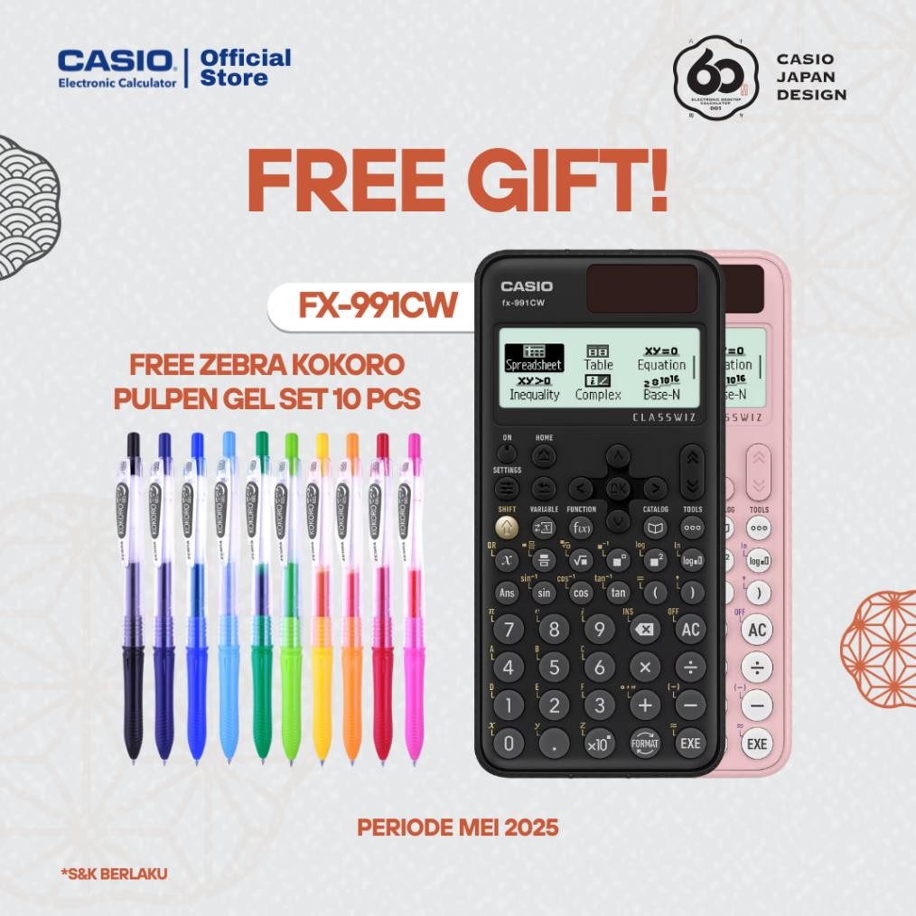 

TERMURAH Casio Calculator FX-991CW Scientific - Free Kokoro Gel Pen Siap kirim