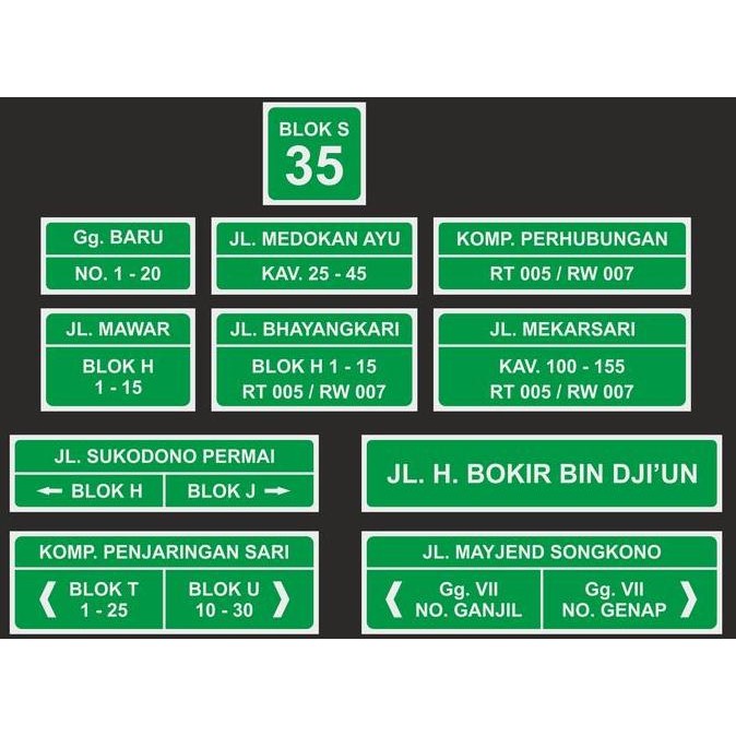 

Nama Jalan - Rambu - Plang Jalan - Nomor Rumah - Rambu Jalan -