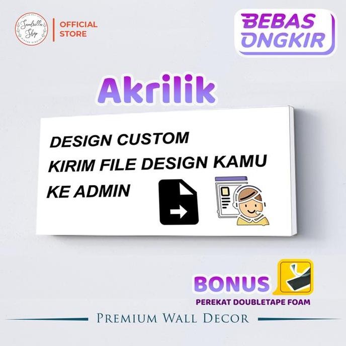 

Custom Akrilik Plang Acrylic Sign board Papan Nama Ukuran 10 x 20 cm