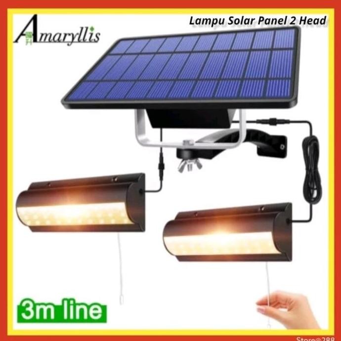 

Lampu Taman Solar Cell Panel Tenaga Surya Gantung Din Setding LED 2 Bohlam -White Light