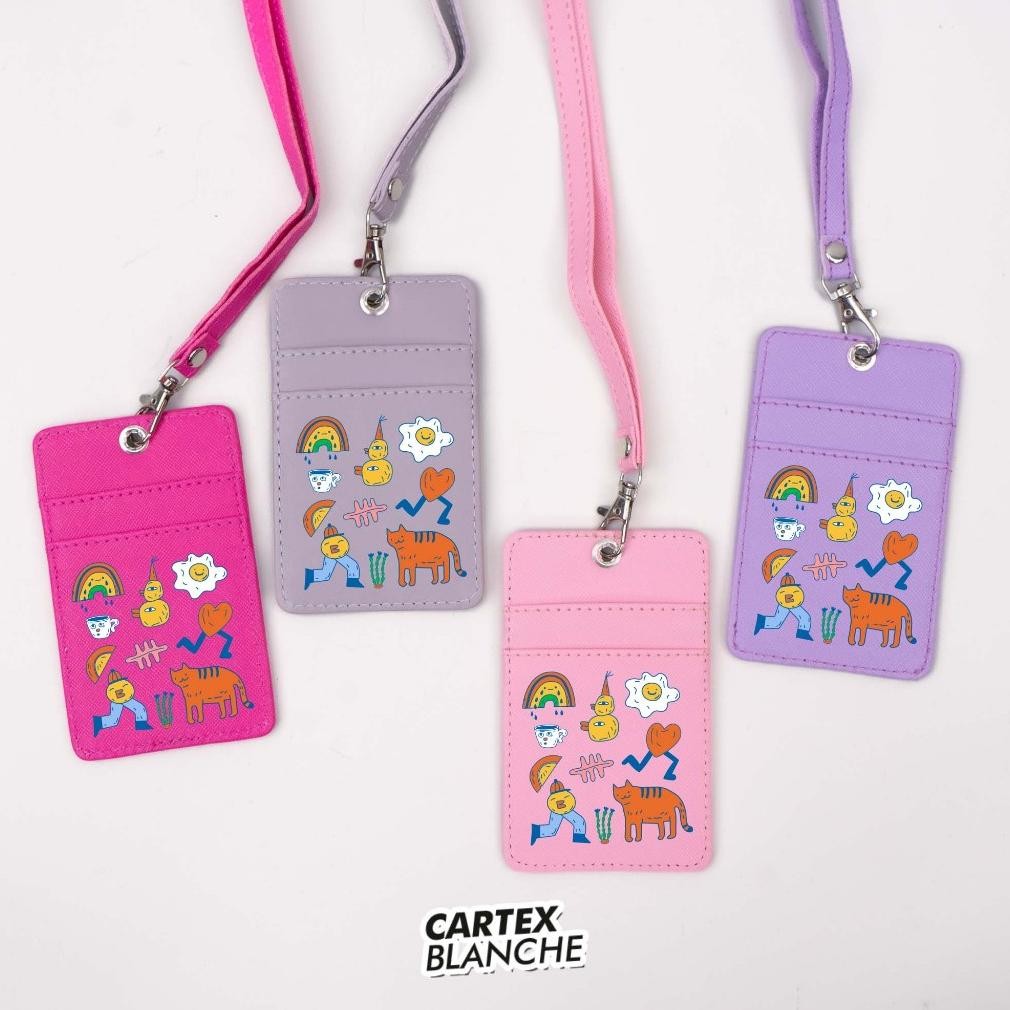

READY STOK Cartexblanche Collorfull Graphic Lanyard Card Holder Unisex Name Tag Premium Pria & Wanita Siap kirim