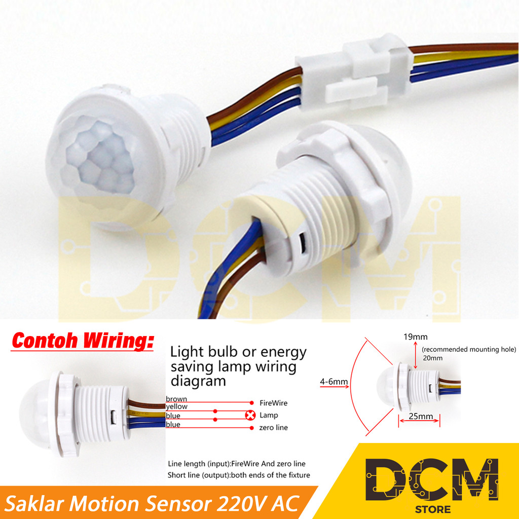 Saklar Otomatis Sensor Gerak /PIR Motion Sensor Detector 220V AC 220 V