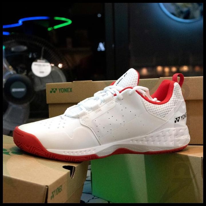 Sepatu Tennis Yonex Power Cushion Lumio 4 Shtlu4Ex White Red Original Best Seller